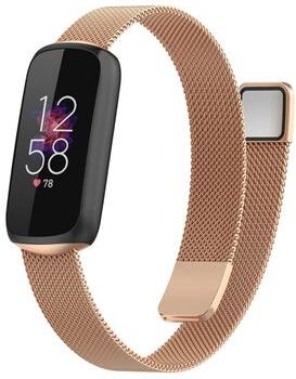 Everyday Crate Fitbit Luxe Special Edition Milanese Watch Band Magnetic Metal Watch Strap Replacement Bracelet rose Gold