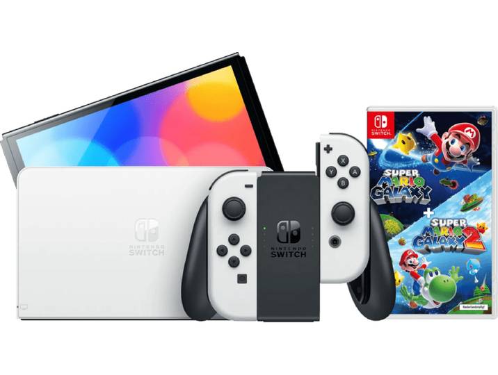 Nintendo Switch OLED Wit + Super Mario Galaxy 1+2