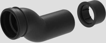 Eisenberg Sanit WC coude de raccordement 5893600000 divisé par 50 mm, noir, DN 90/100