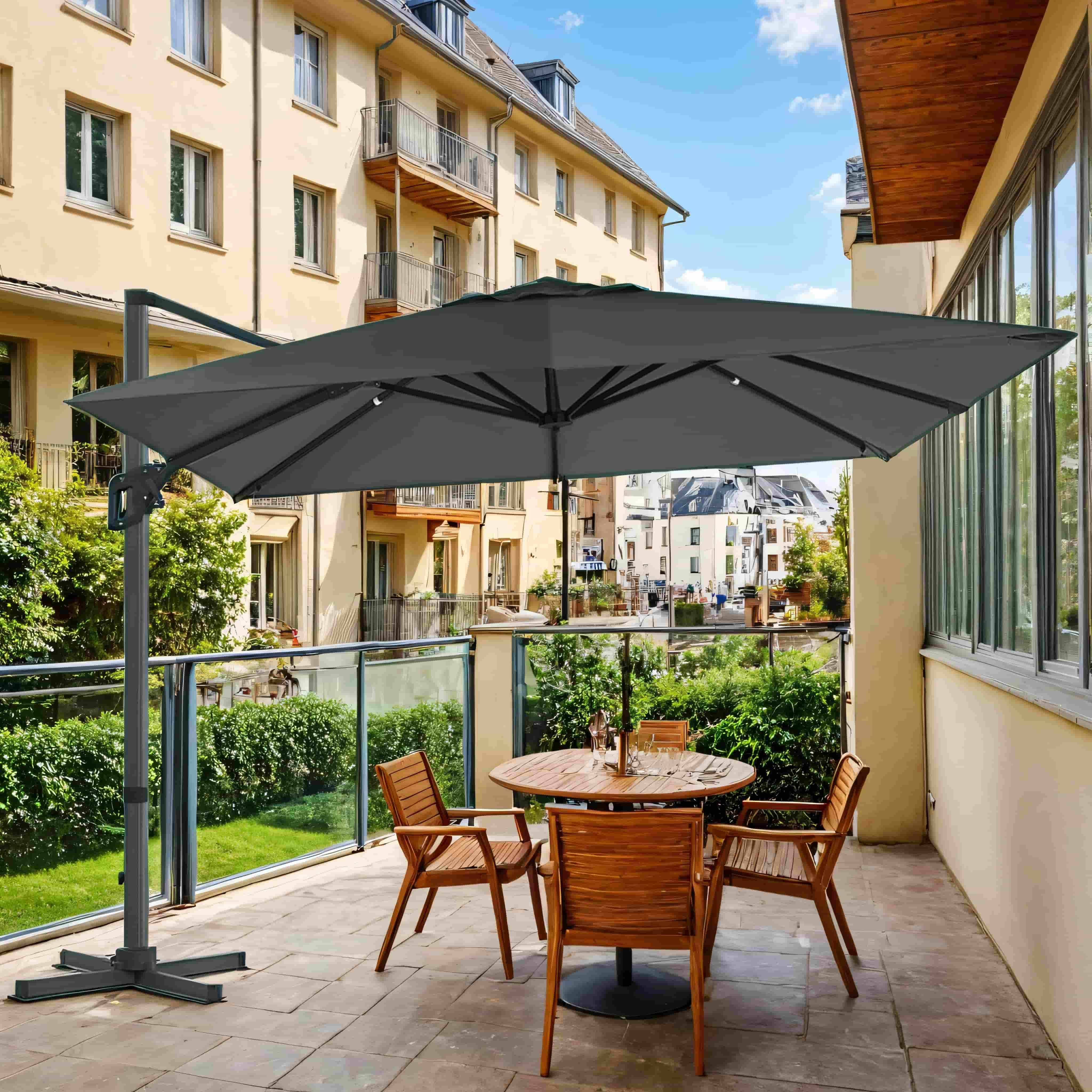 SONGMICS Sonnenschirm 290 x 290 cm, Ampelschirm, Gartenschirm GPUB35039G01