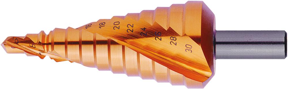 FORUM Universal-Stufenbohrer spiralgenutet, TiN-beschichtet
