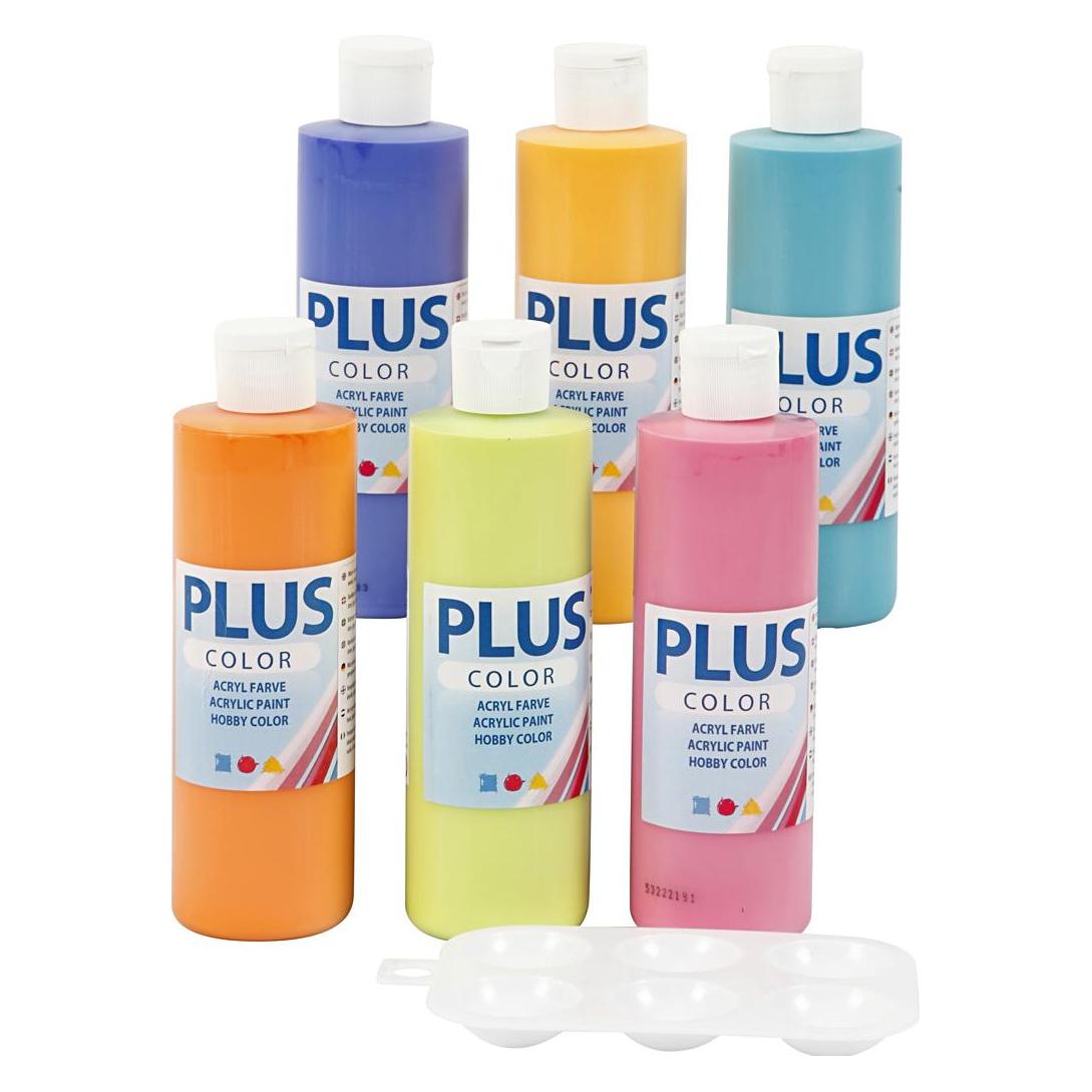 Plus Color Acrylfarben-Set 6x250 ml Bunt (250 ml) (5707167731338)