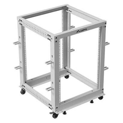 Lanberg OFFENES RACK 19 15HE 600X600-1100 VERSTELLBAR GRAU (15 HE, 19 Zoll Rack) (OR01-6115-S)