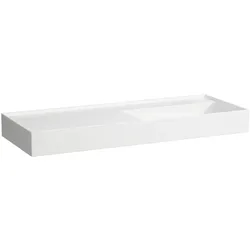 LAUFEN Kartell Waschtisch H8133330001121 120x46cm, Ablage links, ohne Überlauf, ohne Hahnloch, weiß