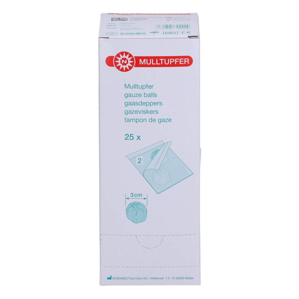 NOBAMED Paul Danz AG Mulltupfer-steril Drm.3,0 Cm 18307064