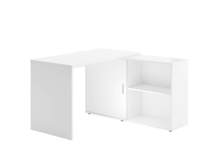 Bureau avec rangements Valley 118 x 75 x 125cm Blanc/Blanc