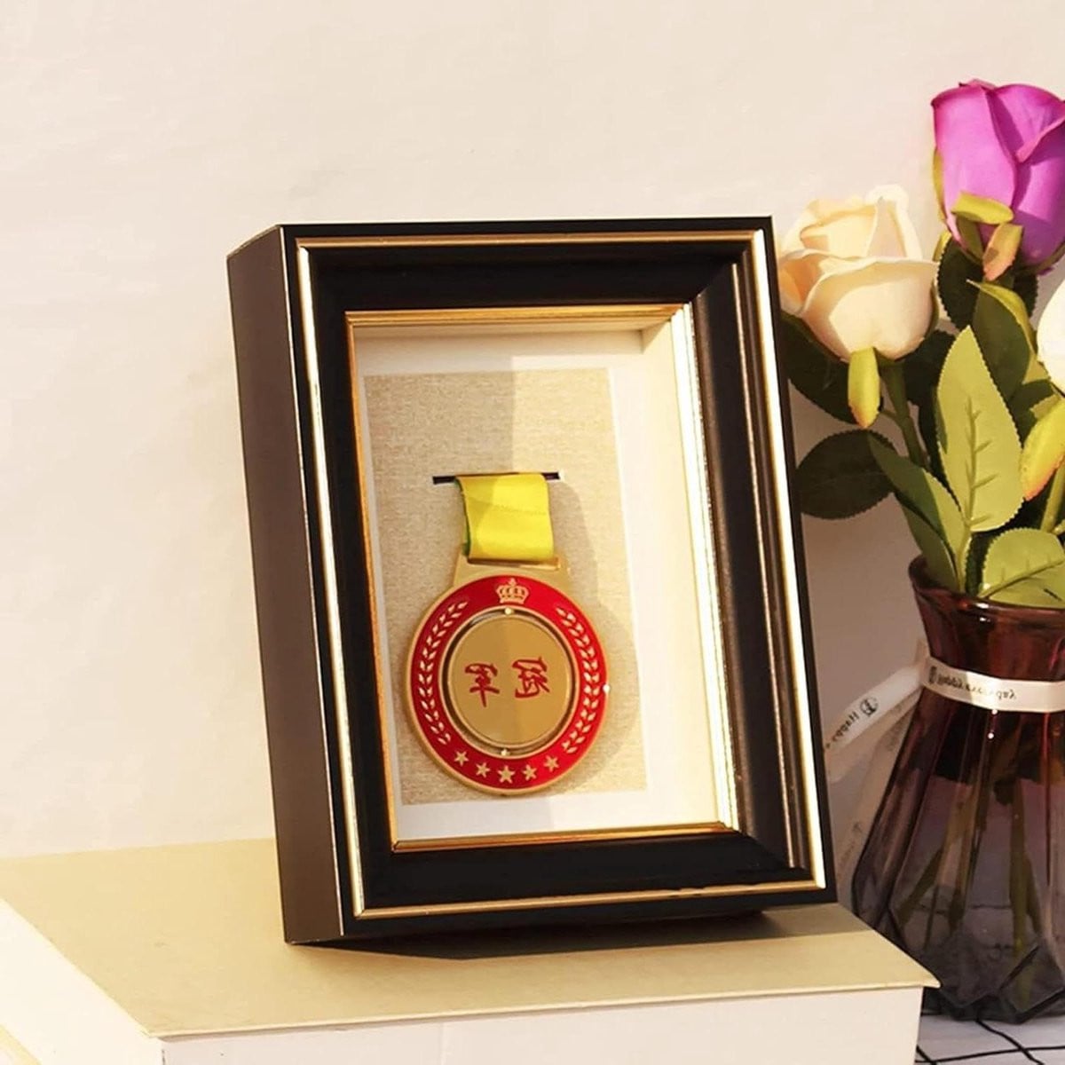 Fotolijst Medaille Display met UV-beschermend Acryl - A4 - Zwart