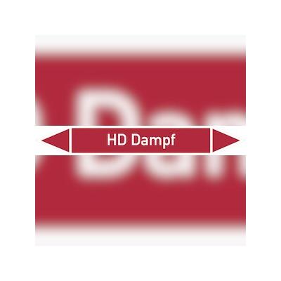 Rohrleitungskennzeichen HD Dampf - 270x37 mm Folie selbstklebend
