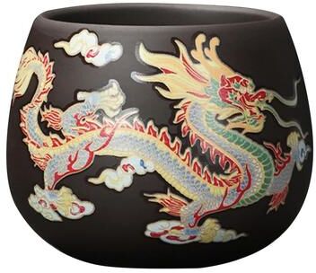 Uplift Essentials Color Changing Purple Clay Teapot Set dragon 2