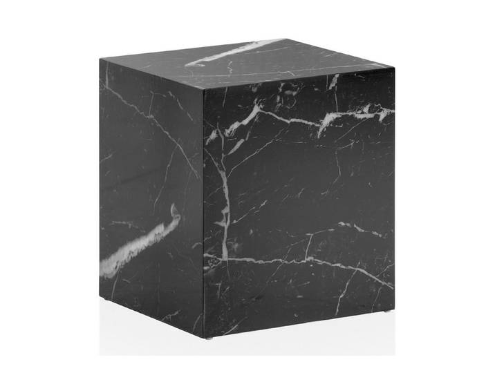 furnicato Couchtisch Cube 40x40x45 cm Schwarz Marmor-Optik (1-St), Bodenkappen-Schutz Beistelltisch mit Ablagefläche für dein Wohnzimmer