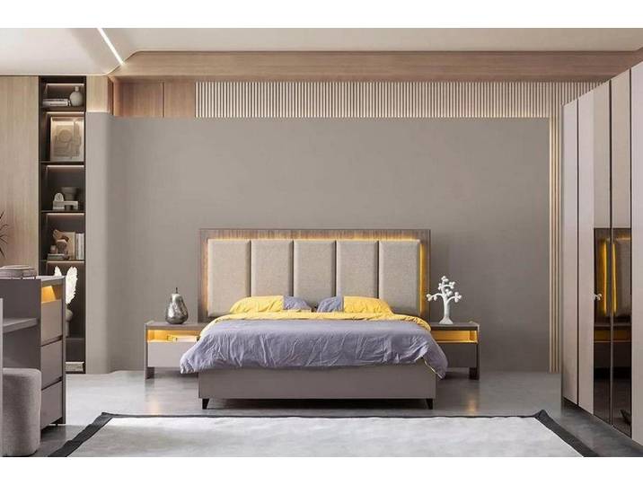 Xlmoebel Polsterbett Luxusbett 200x200 cm - Komfort Ehebett im modernen Design, Made in Europa