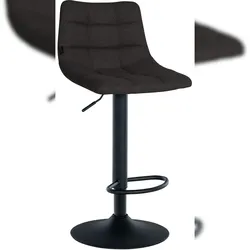Décoshop26 - Moderner Barhocker x1 in schwarzem Steppstoff mit schwarzem Metallfuß in Trompetenform 10_0005643 10_0005643