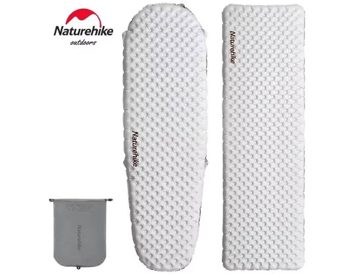 Naturehike R5.8 Matelas gonflable ultraléger et chaud pour le camping en plein air, tapis de couchage individuel isolant thermiquement, matelas pneumatique pliable