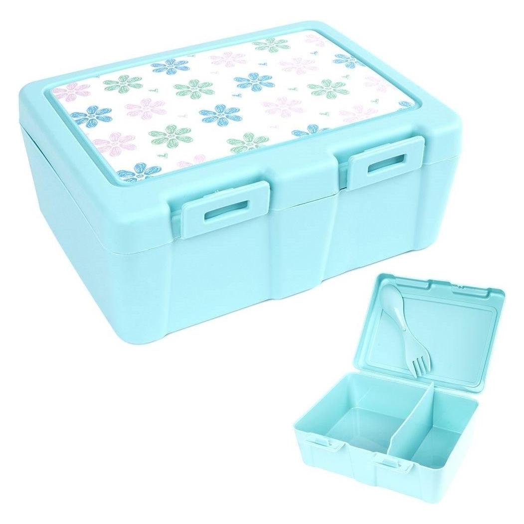 Orion Pojemnik śniadaniowy z przegrodą na śniadanie sałatkę lunchbox sztućce śniadaniówka kwiaty 1 l (56795334)