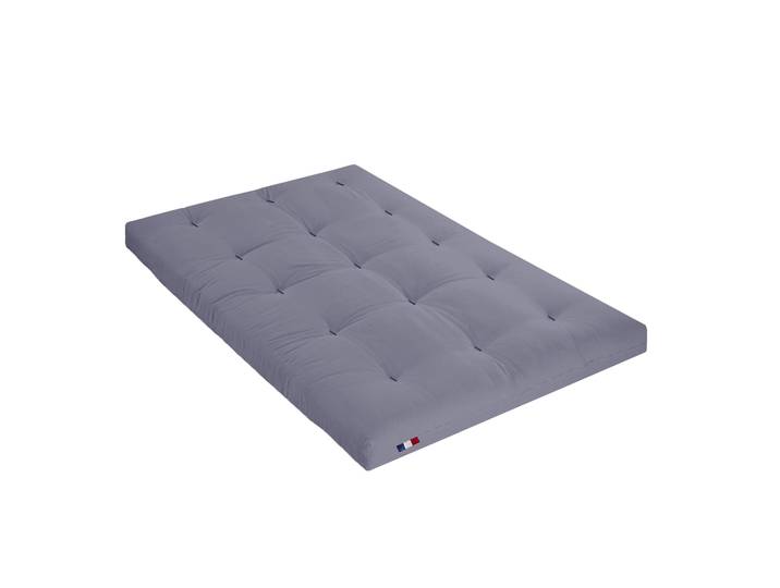 Matelas futon gris clair en coton 140x200