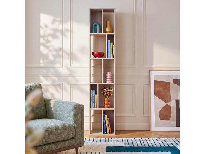 HABITAT - Bibliothèque en bois 38 x 195 cm - Grège - Design by Hélèna Pille - Will