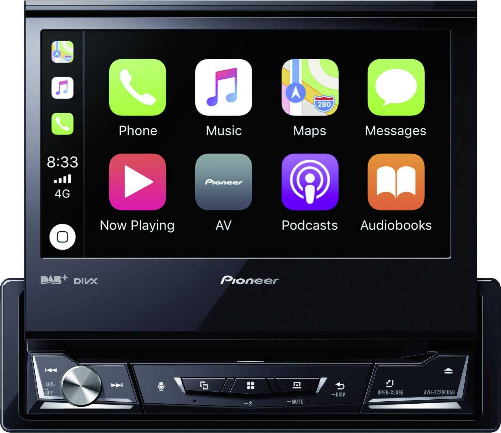 Pioneer AVH-Z7200DAB, Schwarz, 1 DIN, CD, DVD, MOSFET, AAC, FLAC, MP3, WAV, WMA, JPEG