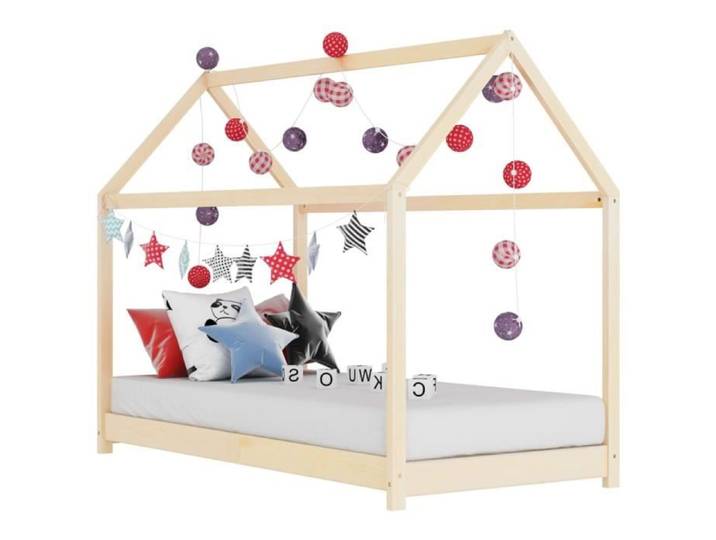 Lit cabane enfant - GOOD - Luxueux Magnifique Lits bébés et enfants - Bois massif - Beige - 70x140 cm