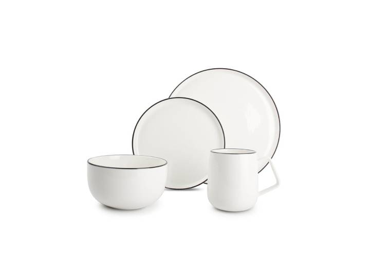 Service de table blanc en porcelaine - set/16
