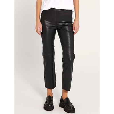 Chinohose NORR "NORR Trouser Celia", Damen, Gr. 42, Normalgrößen, schwarz, Obermaterial: 100% Leder, Hosen Chinohose