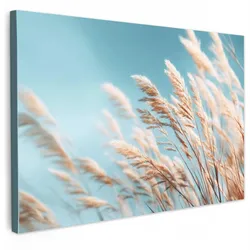 LEINWANDBILD Ziergras - Wind - Hellbraun XXL 150x100 cm