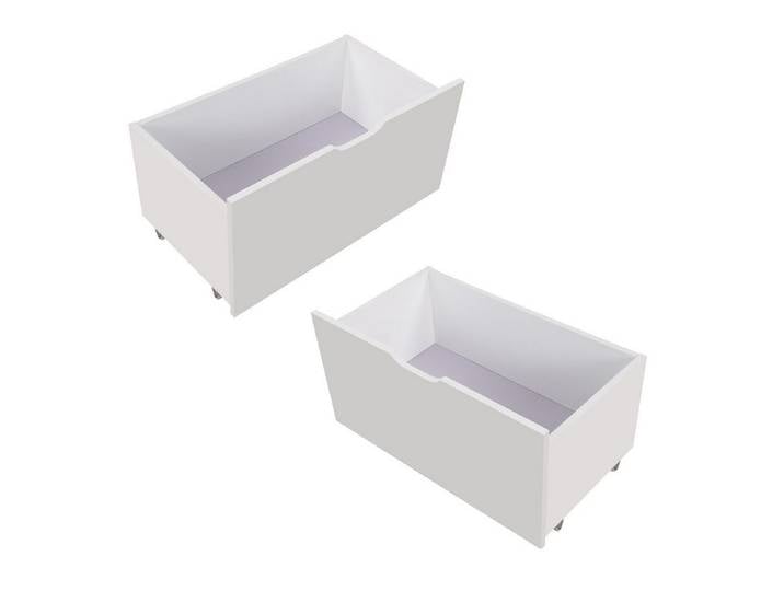 OKWISH Kinderbett Bettkasten mit 2 Schubladen, Weiß, Tiefe 38 cm (Packung), Verwendung mit Kinderbett 90x200 cm