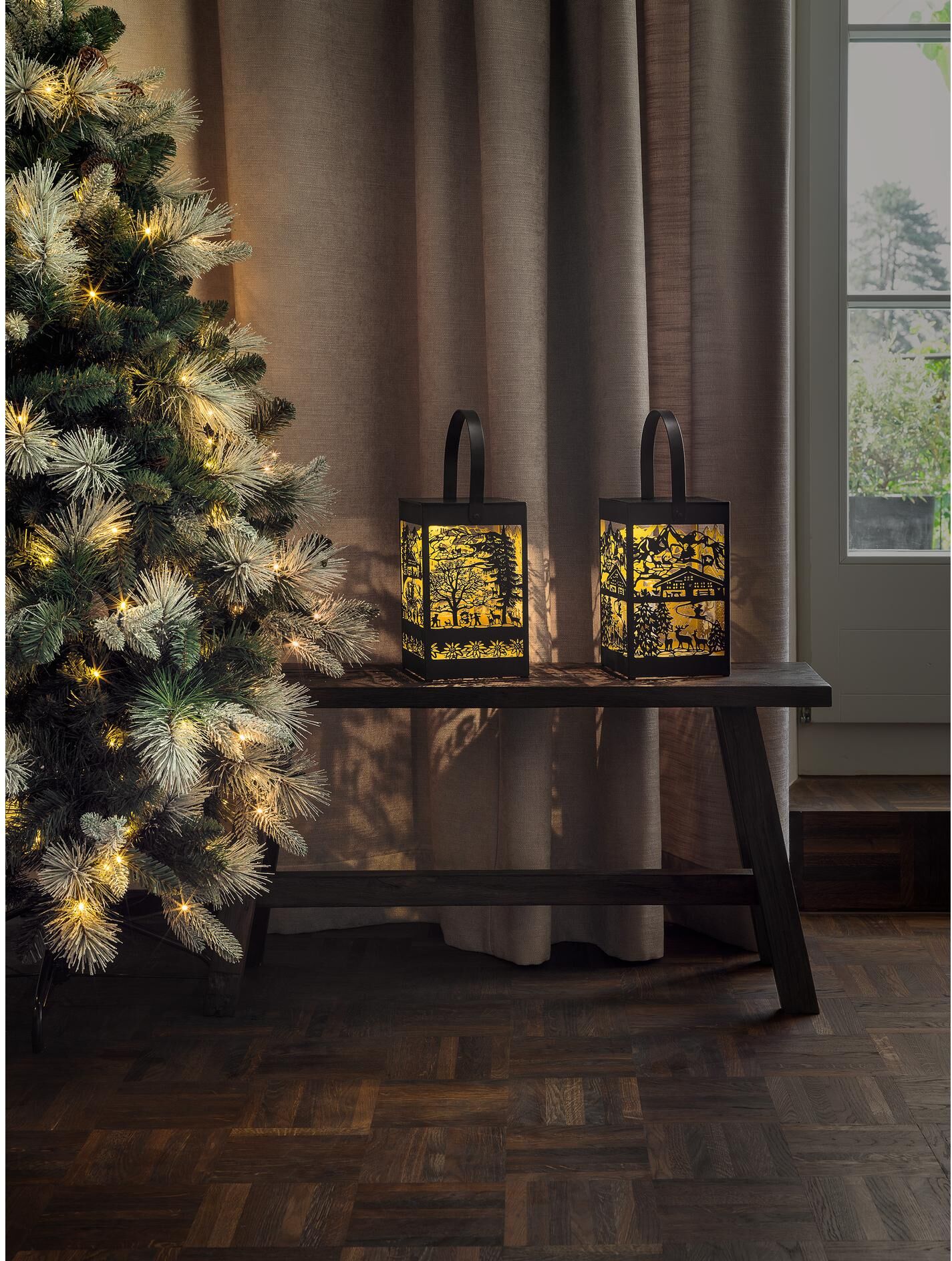 STT LED Laterne "Edelweiss Recharge USB", schwarz (gold, schwarz), H: 24,5cm, Leuchten, LED Laterne gold, schwarz H: 24,5cm