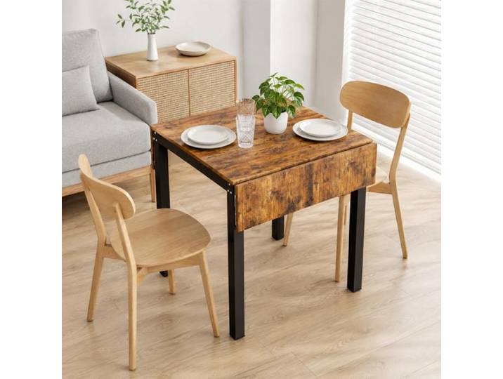 SUPFINE Table de Salle à Manger Pliable à Côtés Rabattables Table Extensible Design Moderne Gain de Place 75-119×78×75cm