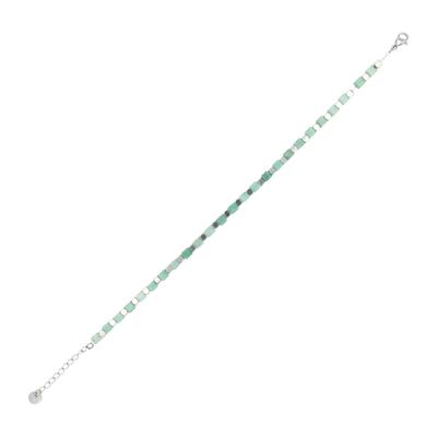 Armband ADELIA´S "Armband aus Edelstahl mit Aventurin 18,5+3 cm", grün (silber), Armbänder, Damen, 22cm, Edelstahl, Armband, Geschenkidee: zeitlos und vielseitig