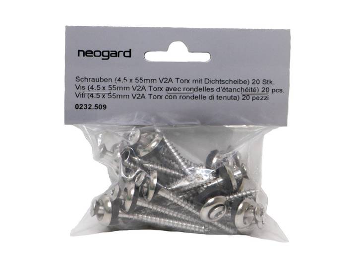 Schraubenset 4,5 x 50mm V2A Torx mit Dichtscheibe 20 Stk.