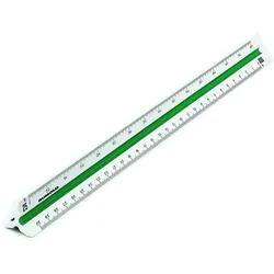 RUMOLD Dreikantmaßstab 30cm Teilung Berufsschule 2 Kunststoff weiß Packung mit 15 Stück