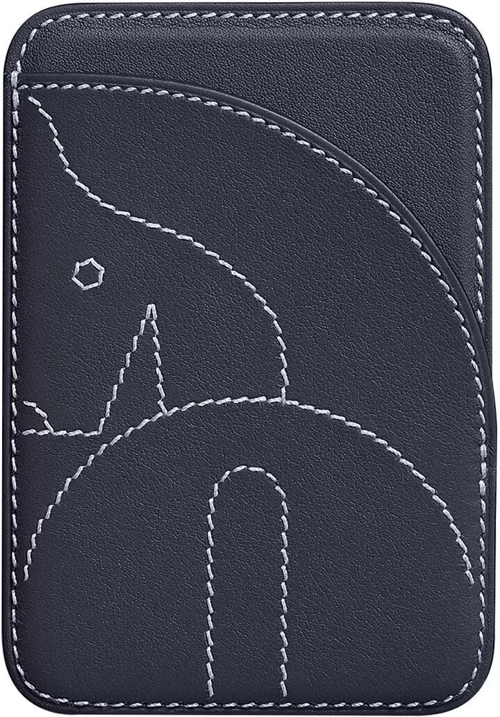 INF Porte-cartes magnétique en cuir PU avec fonction support Bleu