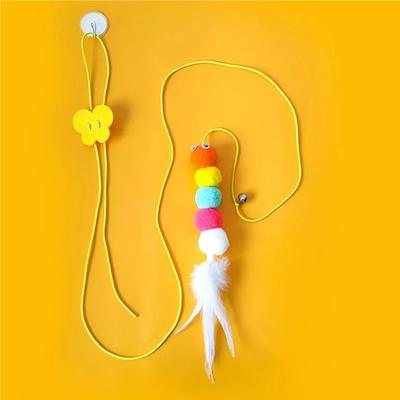Uplift Picks Interactive Dragonfly Cat Teaser Wand Toy With Elastic Rope Feather And Bell feather Caterpillar
