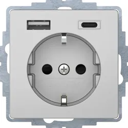 Berker 48046084 Steckdose SCHUKO/USB A-C Qx alu samt