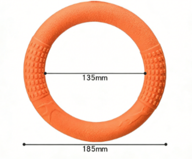 The Handy Homestead Floating Dog Ring Toy For Fetch And Tug Bite Resistant TPR Training Ring orange