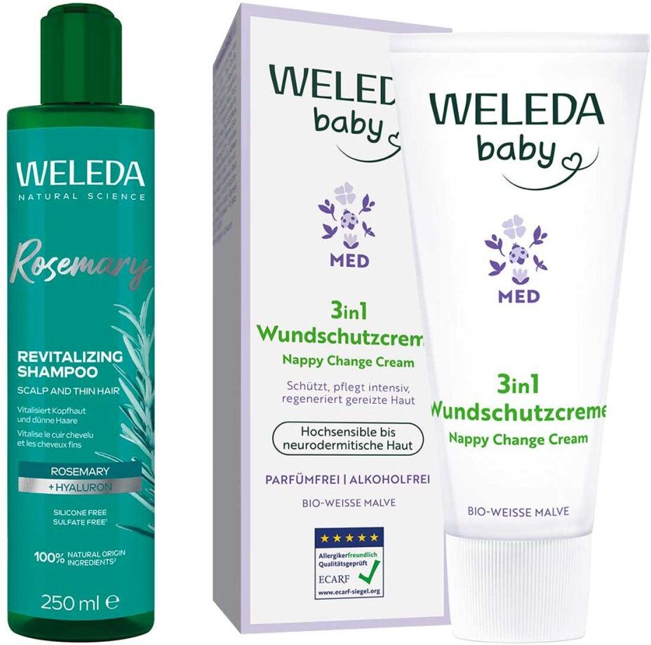 Weleda Weisse Malve Wundschutzcreme & Rosmarin Shampoo