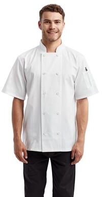 Artisan Collection by Reprime RP656 Short Sleeve Recycled Chef Coat in White size 4XL   65/35 polyester/cotton