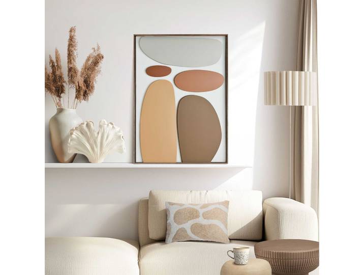 Wandbild REINDERS Sanfte Erdtöne , braun (farbe bild(er): braun), Bilder, B/H/T: 50cm x 70cm x 3cm, 1 Stk., Holz, Wandbild, Wohnzimmer - Braun - Holz - Abstrakt - 50x70 cm, B:50cm H:70cm T:3cm