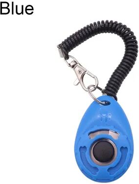 Quick Pick Pro Adjustable Dog Training Clicker With Wrist Strap & Keychain For Positive Pet Training blue