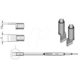 JBC C420274 - Lötspitze C420, C420274/6,0 mm, für Dual-In-Line-IC