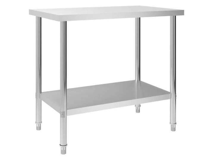 282&{HOME} PLAN DE TRAVAIL Belle Finition Table de travail de cuisine 100x60x85 cm Acier inoxydable - 100 x 60 x 85 cm NEW