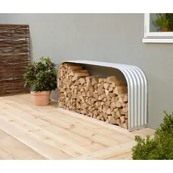 Vitavia Kaminholzregal "Ardor 401",aluminium blank,210 x 40 x 100 cm (quer)
