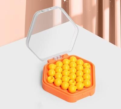 Inspired Finds Smart Pocket Bead Board Logic Puzzle Game orange