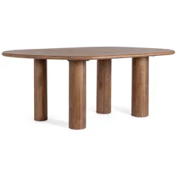 Esstisch Sanat aus Mangoholz, modern, organische Form, braun, 200 cm, für 6–8 Personen