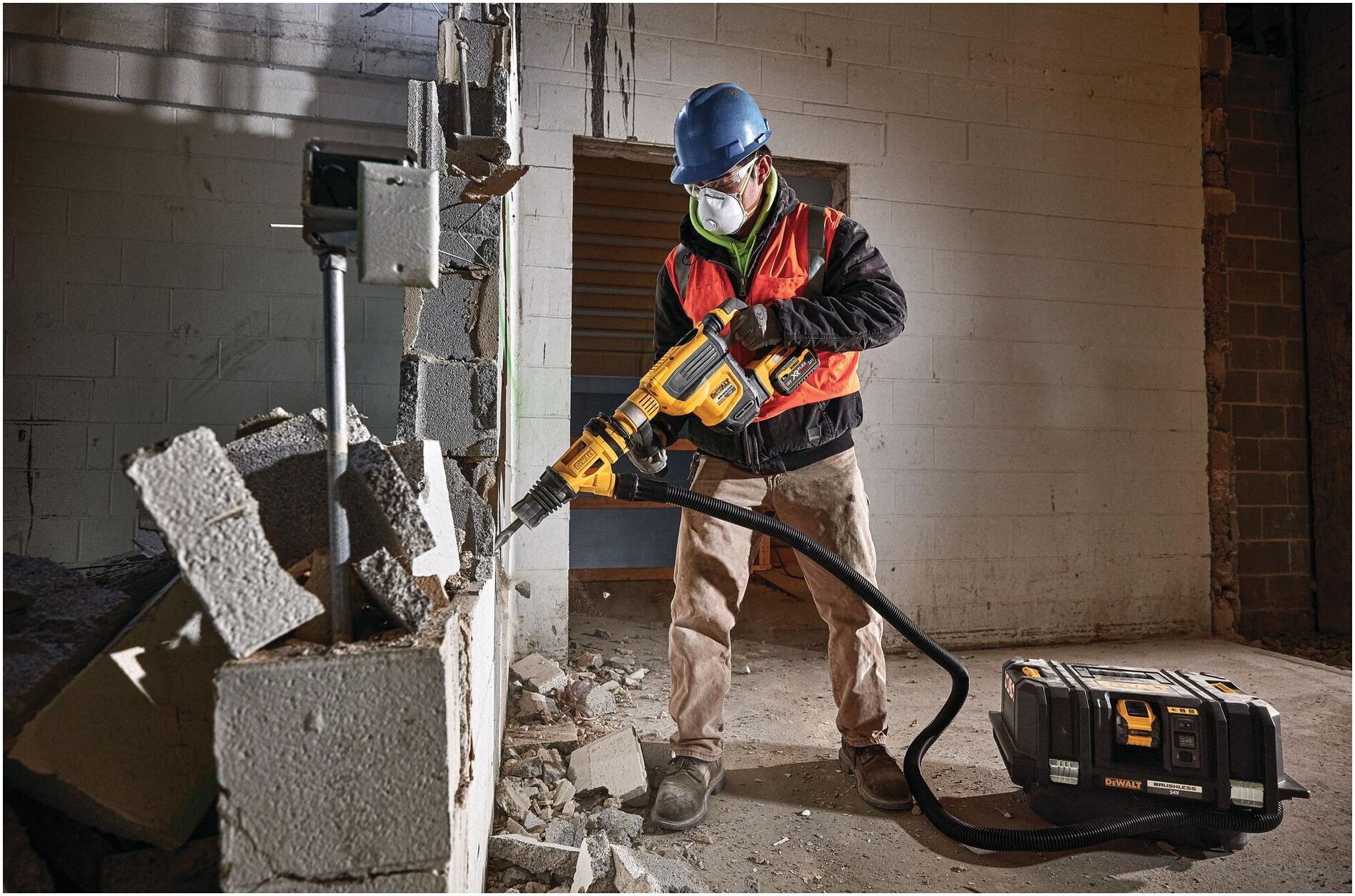 Akku-Meisselhammer DEWALT "FlexVolt Akku-Kombihammer", gelb, B:8,2cm, Abbruchhammer, Akku-Meisselhammer gelb Einheitsgröße