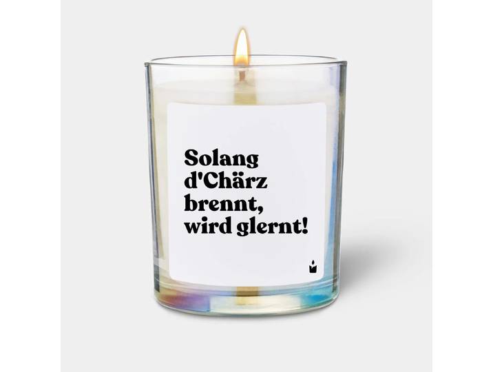 Duftkerze Flowery Solang d'Chärz brennt, wird glernt!