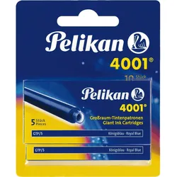 Pelikan Tintenpatrone 4001 Großraum GTP/5 königsblau Blister Inhalt 2 Stück Packung mit 8 Stück