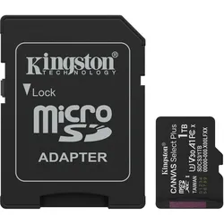 Kingston Canvas Select Plus (1000 GB, microSDXC, U3, UHS-I), Speicherkarte, Schwarz