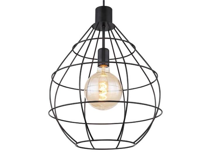 Suspension Edwin Ø 37cm Noir Tissu mélangé LED E27