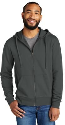 Allmade AL4002 Organic French Terry Full-Zip Hoodie in Terrain Grey size Medium   Cotton